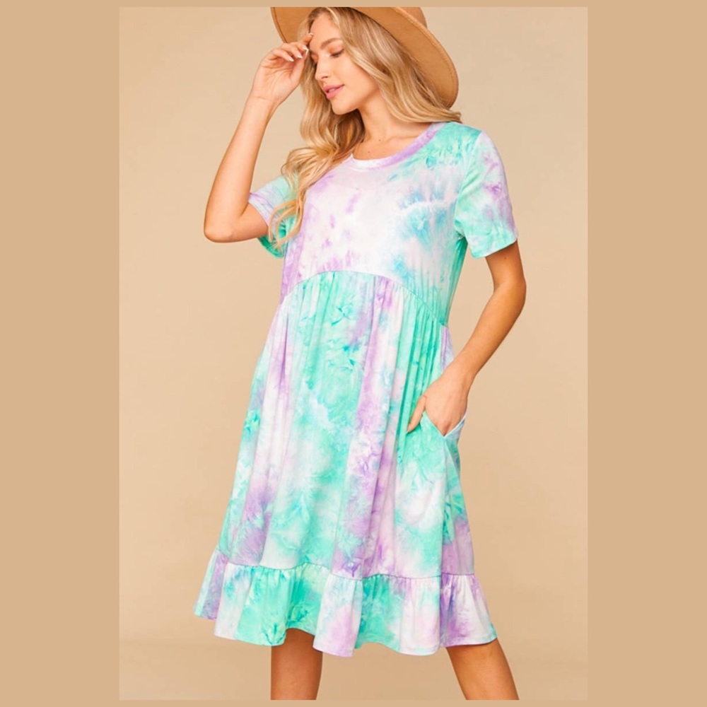 Curvy Tye Dye Midi Dress